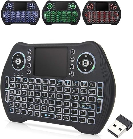 EASYTONE Backlit Mini Wireless Keyboard Touchpad Mouse