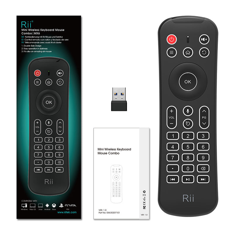 Rii MX6 2.4G Mini Wireless Keyboard Remote Control for Computer, TV, Android Set Top Box